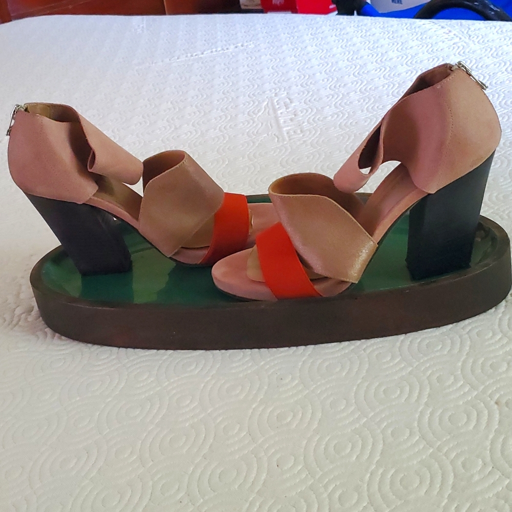 Pink Gold Leather Sandals Brand VPL by LD Tuttle Made in Italy Size 37 1/2 \ 8